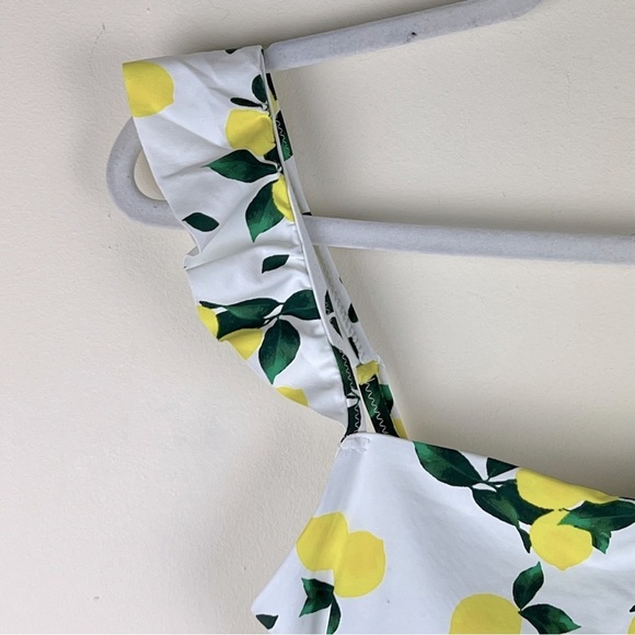 Aqua Swim | Ruffled Lemon Print One Piece Swimsuit | S - Picture 4 of 6